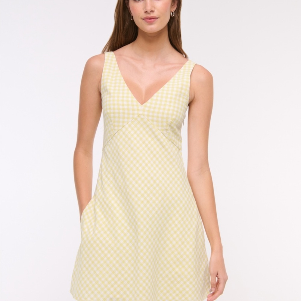 Abercrombie & Fitch Yellow Gingham Mini Dress